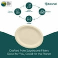 thumbnail image 3 of BOSNAL 10 Inch Oval Bagasse Plates (100 Pack) – Compostable, Biodegradable & Eco-Friendly Disposable Dinner Plates for Parties, Events & Catering, 3 of 7