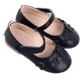 thumbnail image 2 of Zapatos de cuero de PU para niños, zapatos de vestir planos cómodos con suela suave y flores a la moda para fiestas, bailes, espectáculos, color negro 24, 2 of 15