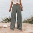 thumbnail image 2 of SONXAHE Women's Button Pleated Wide Leg Pants Straight Cut Office Daily Casual Trousers, 2 of 5