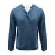 thumbnail image 4 of pstuiky Sudadera con capucha y cuello abierto para hombre, manga larga, dos piezas falsas, parte superior en contraste, jersey holgado, camiseta de manga larga y cuello redondo para hombre., 4 of 6