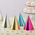 thumbnail image 3 of BLUE PANDA Party Hats - 50 Pack, Metallic Blue/Green/Gold/Silver/Hot Pink, Cone - Bulk Set for Kids & Adults, 3 of 8