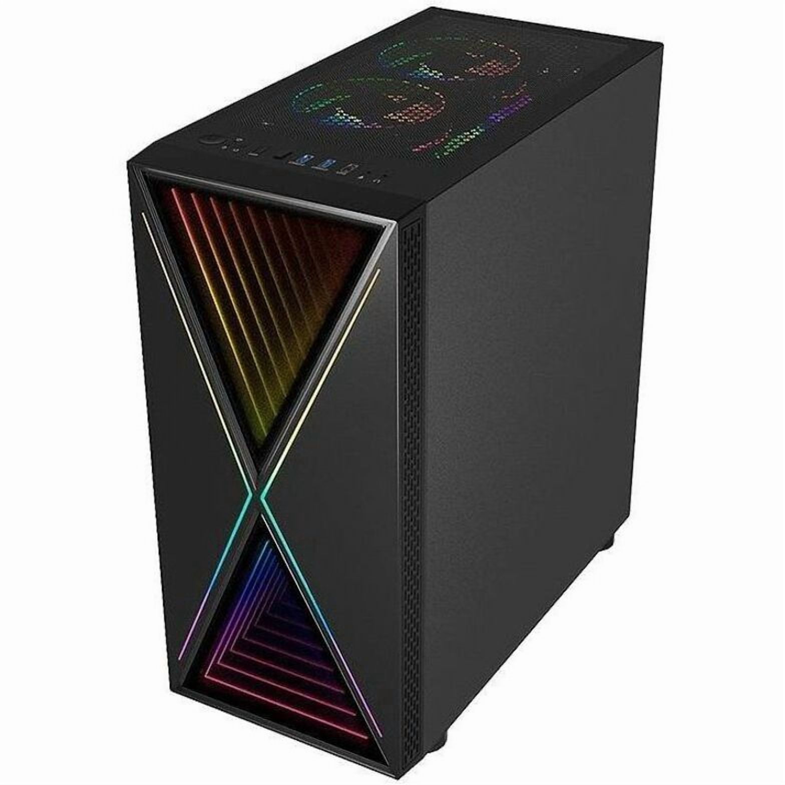 Bluegears b-BlackWidow-RGB Black Gaming PC ATX case with 3 x PWM 120mm ARGB Fans and Support up to EATX board