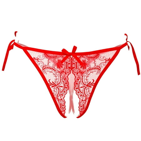 Crotchless Thong for Women Cheeky Panties for Women One Size Women s Lingerie Crotchless Red Panties