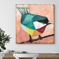 thumbnail image 2 of PixonSign Canvas Print Wall Art Geometric Style Teal & White Robin Birds Wildlife Illustrations Modern Art Rustic Closeup Colorful Multicolor Ultra for Living Room, Bedroom, Office - 16"x16", 2 of 5