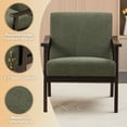 thumbnail image 4 of PAPROOS Accent Chair, Mid-Century Modern Arm Chair, Upholstered Chair Reading Chair Lounge Chair with Wood Frame for Living Room Bedroom Sunroom, Green, 4 of 11