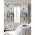 thumbnail image 4 of Beach Coastal Blackout Curtains for Bedroom Living Room Darkening Curtains 90 Inch Nautical Shell Starfish Coral Summer Black Out Window Curtain Privacy Window Treatment Grommet Drapes 52"x90"x2, 4 of 9