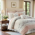 thumbnail image 3 of Madison Park Cal King Comforter Set with Lace, Taping Pintucked, Blush, 9-Piece, 3 of 8