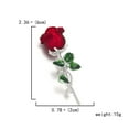 thumbnail image 6 of EOEMY Fashion Women'S Red Rose Flower Brooch Pin Breastpin Charm Lady Wedding Jewelry, 6 of 6