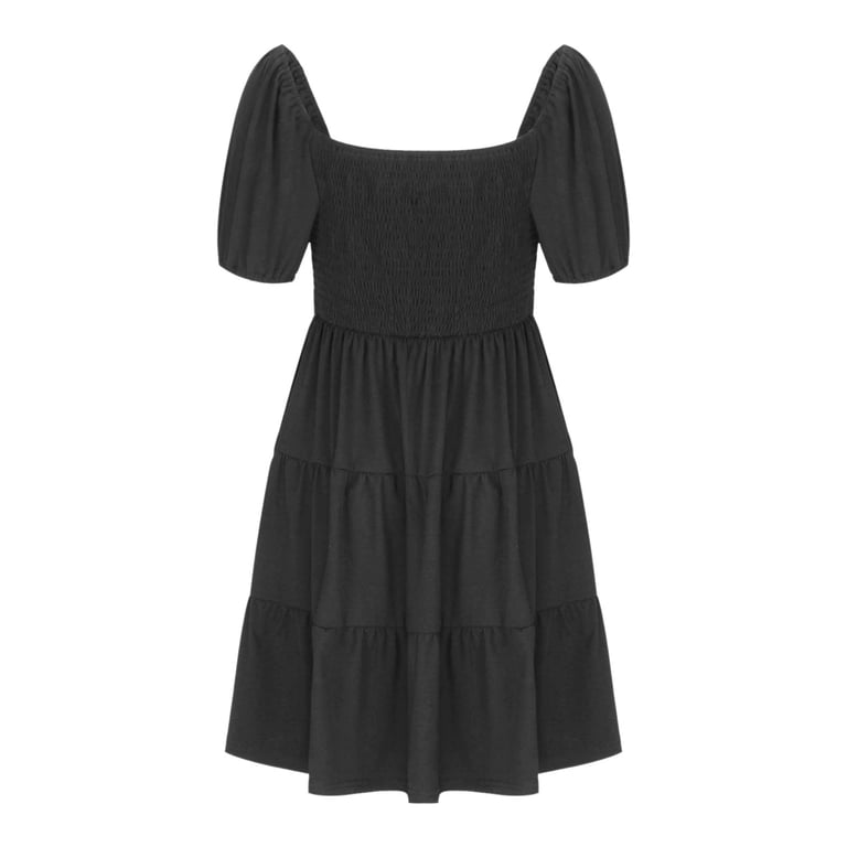 women's short casual dresses Short Casual Party Dress with Criss-Cross Back Dusty Blue / XSmall main image 0