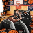 thumbnail image 5 of Erosebridal Boys Basketball Twin Bedding Sets, Sport Bedding Comforter Set for Kids and Teens, Black Reversible 7pcs, 5 of 6