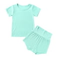 thumbnail image 1 of Gibobby Conjunto niño Pijamas para niños Algodón Amigable con la Top para niños pequeños y medianos Zuecos para bebés Conjunto de ropa para el(Verde de menta, 18-24 Meses), 1 of 5