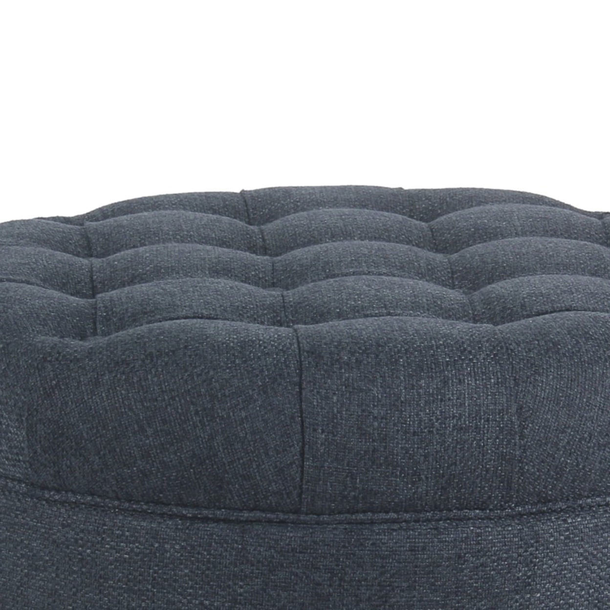 HomePop Large Tufted Round Storage Ottoman, Multiple Colors