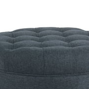 HomePop Large Tufted Round Storage Ottoman, Multiple Colors