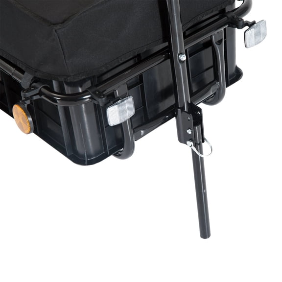bike cargo trailer with removable box, waterproof bicycle wagon for hauling groceries and gear, 88 lbs capacity steel frame black