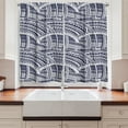 thumbnail image 2 of Ambesonne Abstract Kitchen Curtains, Intertwined Elements Art, 55"x45", Dark Violet Blue and White, 2 of 3