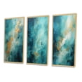 thumbnail image 3 of Designart "Turquoise Calm IV" Abstract Landscape Framed Wall Art Set Of 3 - Teal Landscapes Frame Canvas Set For Living Room Decor, 3 of 6