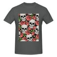 thumbnail image 4 of Bingfone Skull And Roses Men'S Loose Fit Short-Sleeve Pocket T-Shirt, 4 of 7