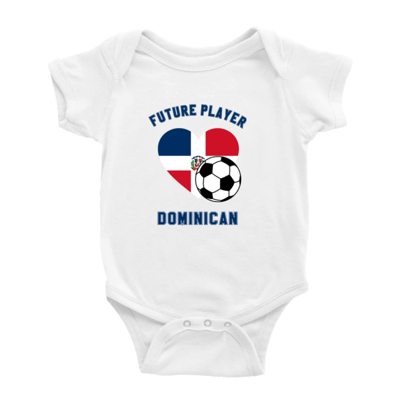Future Soccer Player Dominican Soccer Fan Boy Girl Bodysuits (White, 0-3 Months)