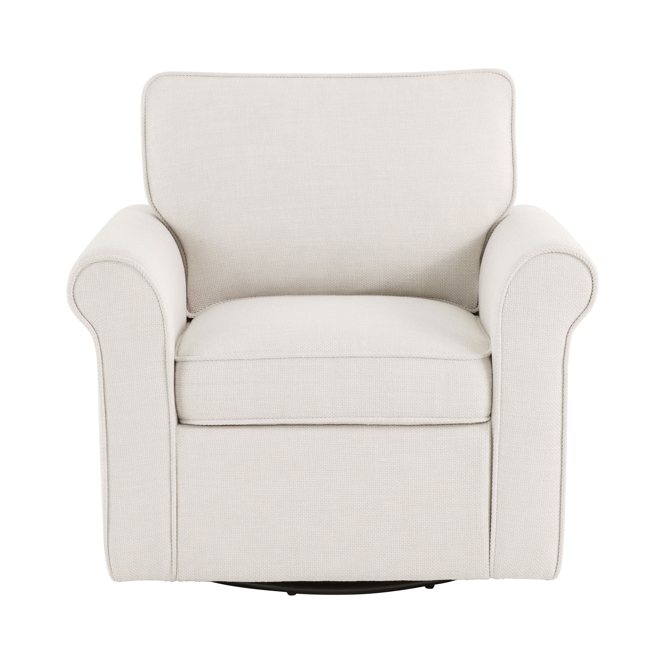 Mainstays Swivel Accent Chair with Rolled Arms, Cream Fabric Upholstery