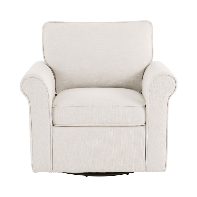 Mainstays Swivel Accent Chair with Rolled Arms, Cream photo 7