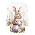 thumbnail image 5 of Royisotas Easter Shirts for Women Funny Bunny Print Cute Graphic Short Sleeve Casual Easter Tops for Women, 5 of 5