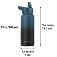 thumbnail image 4 of Botella de agua CIVAGO con aislamiento de acero inoxidable de 950 ml, color azul marino, 4 of 5