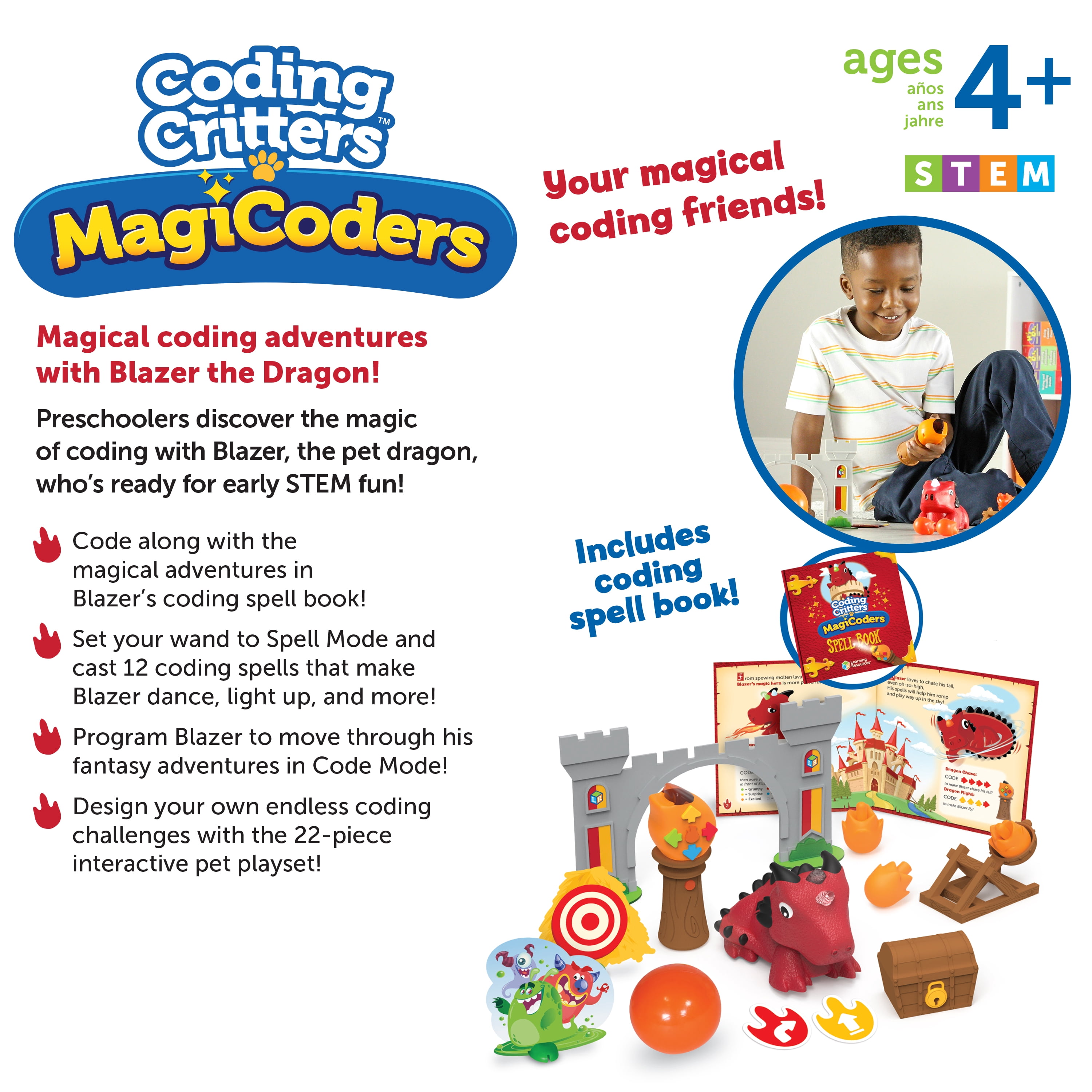 Learning Resources Coding Critters MagiCoders Blazer the Dragon, Robotics for Kids, Ages 4+