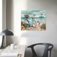 thumbnail image 4 of ARISTURING Beach Canvas Wall Art Bicycle Fence Floral Pictures Ocean Painting Print Coastal Theme Living Room  20x16in, 4 of 6