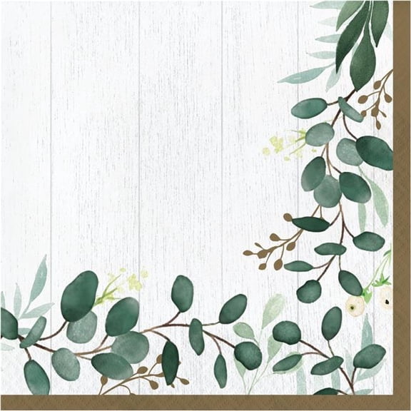 6.5 x 6.5 in. Eucalyptus Luncheon 1 by 4 Fold 2-Ply Tissue Napkins - 192 Count