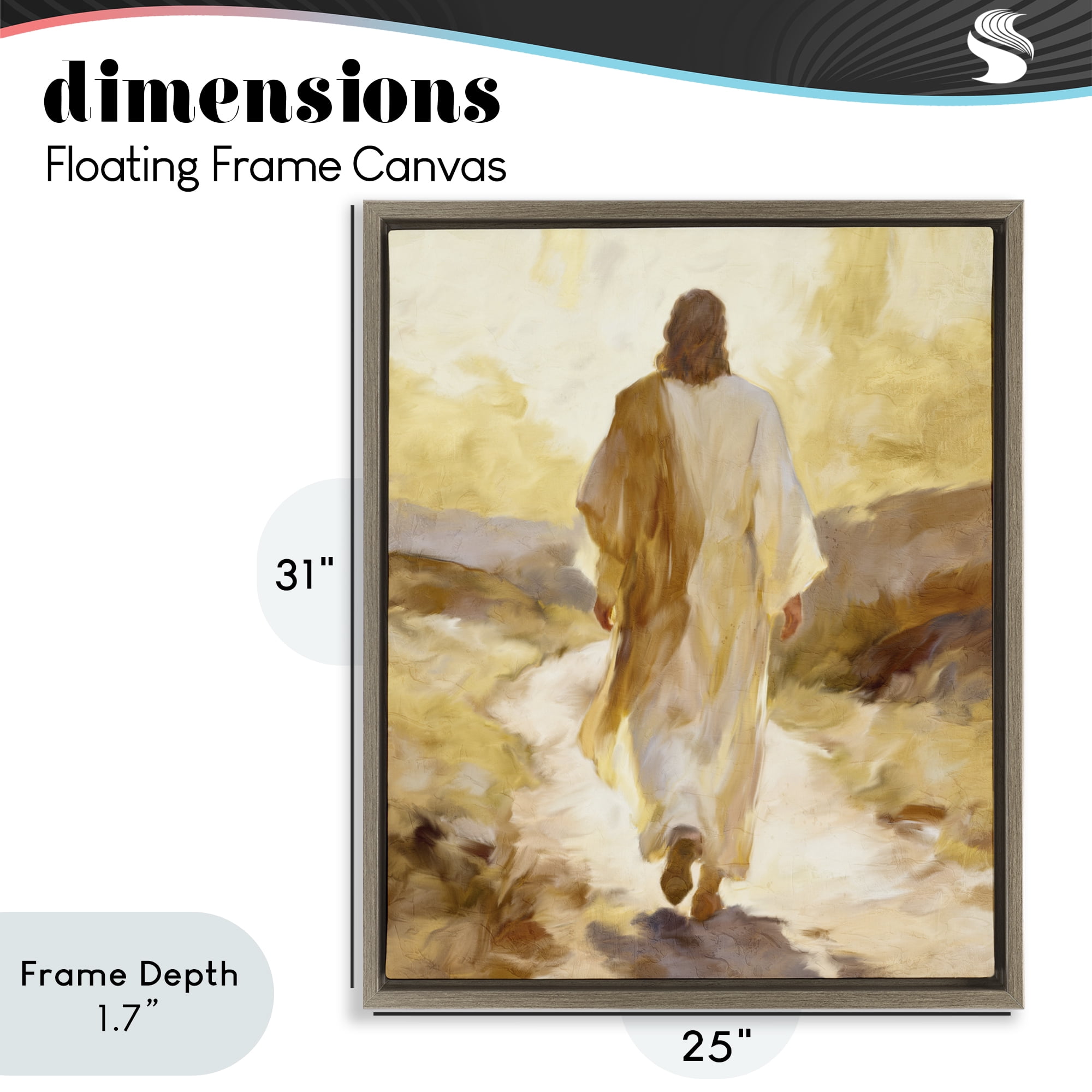 Stupell Industries Walk By Faith Sunset Brown Framed Floater Canvas Wall Art, design by Kim Allen