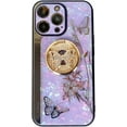 thumbnail image 2 of iPhone 14 Pro Max Case, 3D Butterfly Built in Kickstand Rhinestones Shockproof Ring Stand Cover Bling Marble Shell Glitter Girly Women Phone Cover for iPhone 14 Pro Max 6.7 inch 2022 (Gold), 2 of 4