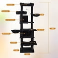 68in Tall Multi-Level Green Cat Tree with Hammocks, Hanging Basket, Cat ...