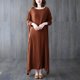 thumbnail image 2 of Vestido suelto de mujer Vestido maxi con bolsillo Manga larga Cuello redondo Vestido casual sól CACAGOO  Vestido, 2 of 7