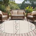 thumbnail image 4 of Beige Flower Branch Round Area Rug 8Ft Washable Large Circle Rugs for Living Room Dorm, Spring Summer Farmhouse Botanical Non-Slip Carpet Floor Mats Indoor Outdoor Carpet Runner Aesthetic Home Decor, 4 of 8