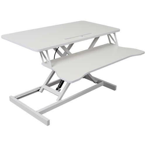 Adjustable Height Standing Desk Converter With Keyboard Tray - Sit To Stand Workstation ï¼whiteï¼