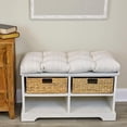 thumbnail image 2 of The Gripper Non-Slip Tufted Bench Cushion for Indoor Furniture, Entryway Storage, Bay Window, Corner Nook or Piano Seat, 33 Inches, Cream, 2 of 5
