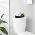 thumbnail image 4 of Black Bathroom Basket - Wooden Toilet Tank Paper Basket with Handle for Organizing - Back of Toilet Storage Organizer for Bathroom Tank Topper Counter - Black Bathroom Decor Box（33*16.5*7.4cm), 4 of 5