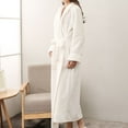 thumbnail image 2 of Previn Women's Fleece Robe Plush Bathrobe Fuzzy Winter Warm Long Sleeve Sleepwear Full Length House Warm Bath Comfy Thick Fall Soft Spring White Small, 2 of 5