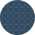thumbnail image 1 of Ahgly Company Tapis Rond Lavable en Machine Intérieur Transitionnel Bleu Glacier, 3 Pieds Rond, 1 of 7