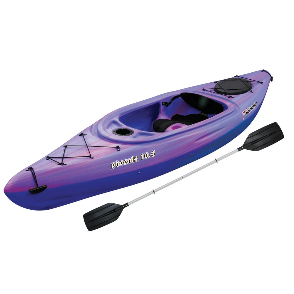 Sun Dolphin Phoenix 10.4 Sitin Kayak Pink/Purple, Paddle Included