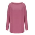 thumbnail image 5 of Tawop Womens Shirts Womens T Shirts Round Neck Long Sleeve Solid Pink M(Us:6), 5 of 7