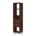 thumbnail image 1 of Furniture of America Lionell Mid-Century Wood Standing Wine Rack in Dark Walnut, 1 of 8