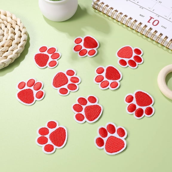 OHOIOLLA 20Pcs Simple Yet Charming Red Embroidered Patches for Diy Craft Items