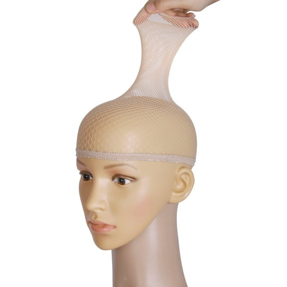2 Pieces Elastic Hair Net Open End One Size Wig Caps(Light Brown)
