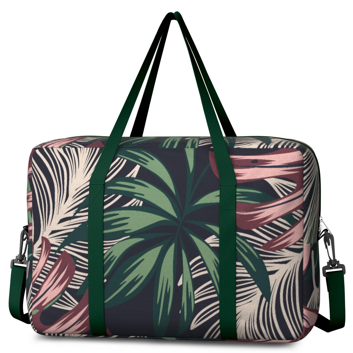 For Spirit Airlines Personal Item Bag 18x14x8 Inch, Floral Weekender Travel Bag, Foldable Travel Duffel Bag Underseat Carry on Bag with Luggage Sleeve for Women and Men 30L