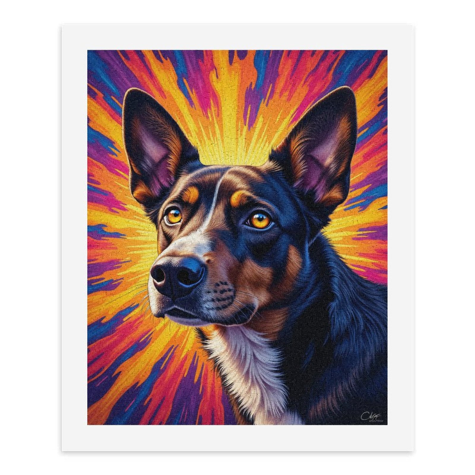 Paint By Numbers Kit for Adults Beginner - DIY Colorful Dog Portrait Art Vibrant Canvas Painting Kits for Adults, Frameless Paint By Number for Adults for Home Wall Decor 16x20 Inch