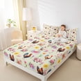 thumbnail image 3 of Erosebridal Farmhouse Rooster Queen Sheet Sets for Kids Girls, Pink Flower Floral Bed Set, 4 Pieces, 1 Flat Sheet 1 Fitted Sheet and 2 Pillowcases, 3 of 5