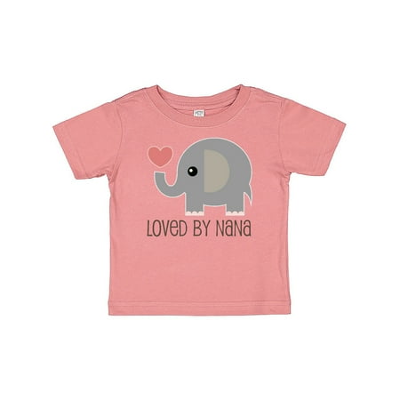 

Inktastic Loved By Nana grandchild elephant Gift Baby Boy or Baby Girl T-Shirt