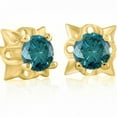 thumbnail image 3 of Mauli Jewels Ear Rings for Women 0.50 Carat. Blue Diamond Stud Earring Carat 14K Solid Yellow Gold 4 Prong setting, 3 of 3