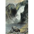 thumbnail image 2 of Moran, Thomas 17x24 Black Ornate Wood Framed with Double Matting Museum Art Print Titled - The Upper Yellowstone Falls (A Colored Engraving), 2 of 4